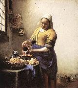 VERMEER VAN DELFT, Jan The Milkmaid yi oil painting
